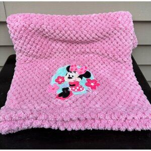 Disney Baby Pink Fleece Minnie Mouse Popcorn Plush Blanket 30" x 40" Soft & Cozy